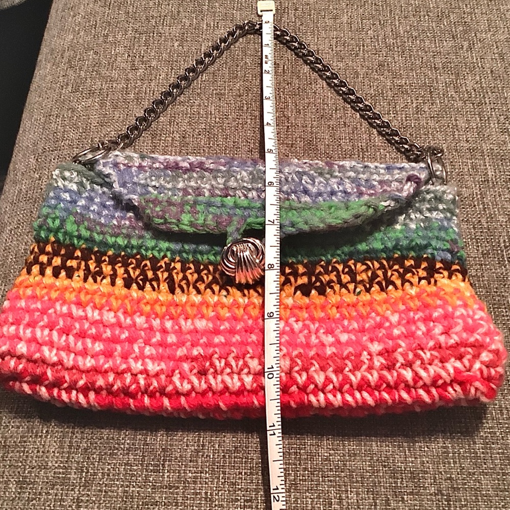 Adoreable Multi-Color Crochet Wristlet Front Button Closure - Picture 8 of 8